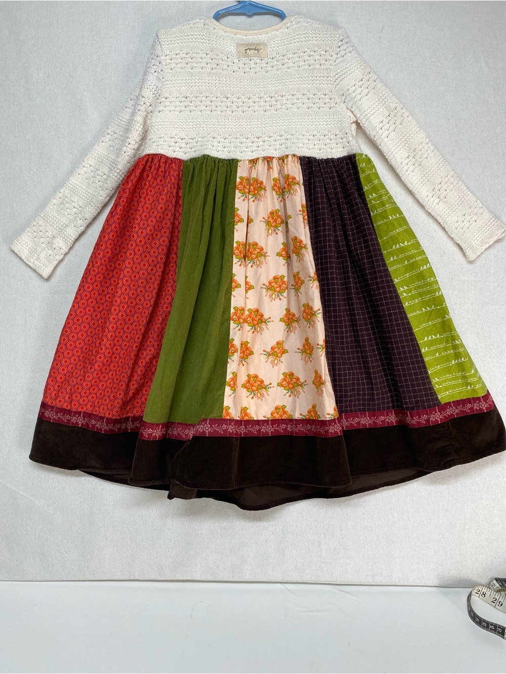 Persnickety Penelope Anne Dress 12 years Waffle Lace Knit Top w/Patchwork Skirt - Picture 2 of 14